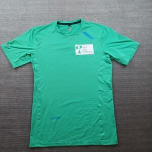 Soar Running Eco Tech Short Sleeve Shirt Mens XS Green Lightweight Stretch